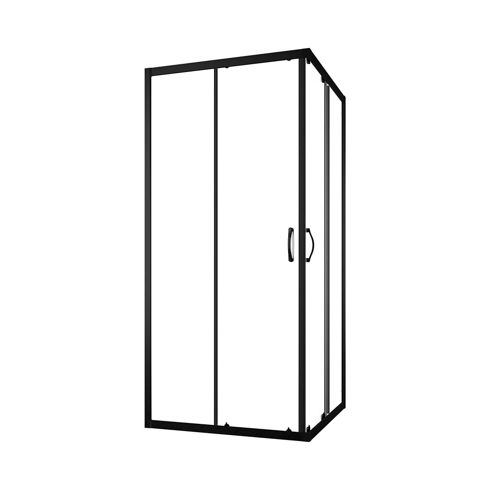 Box doccia angolare 75x75 cm trasparente 4 mm profili neri | Willis