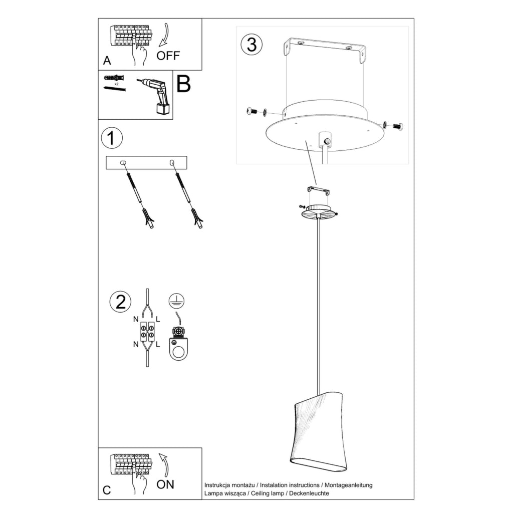 Lampadario BLUM 1 bianco