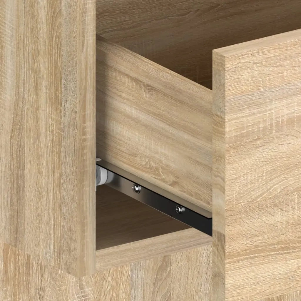 Testiera | Testata Letto con Comodini in Legno Multistrato Rovere Sonoma
