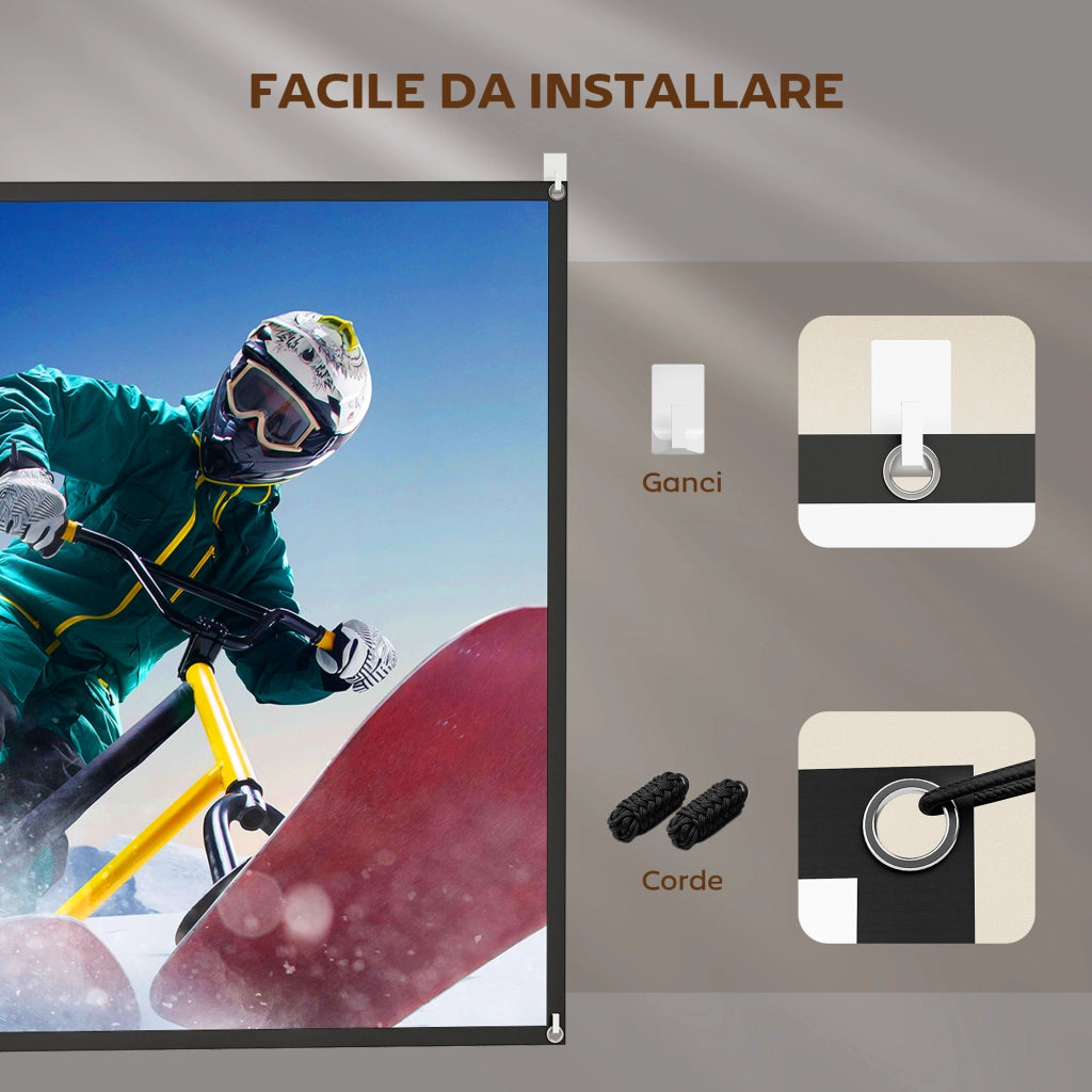 Telo per Proiettore Pieghevole 120' Bianco ¨C zephmum ¨C 16:9 HD 4K/8K
