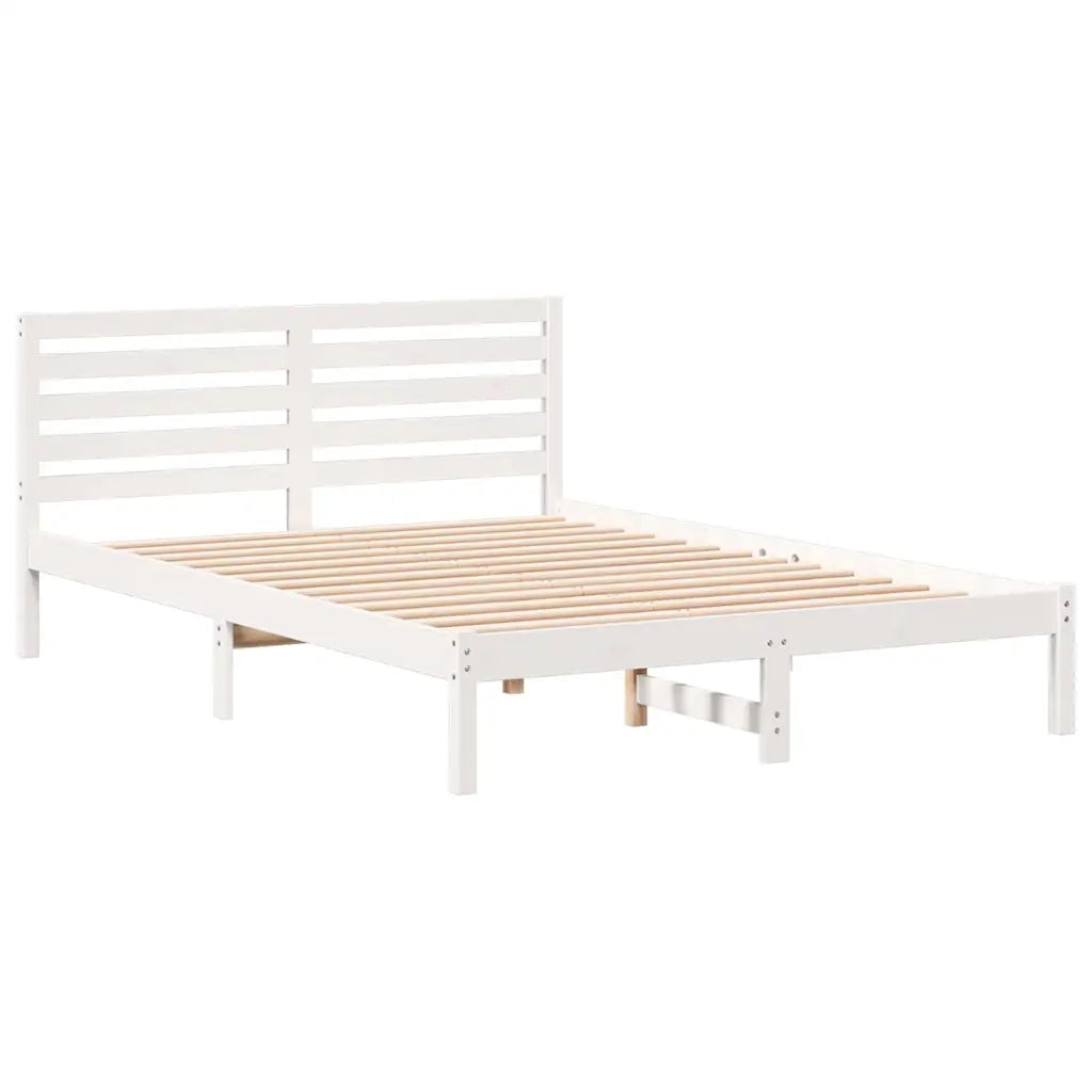 Struttura del letto-Giroletto-Rete del Letto Bianco 140 x 220 cm Pino massello 894943