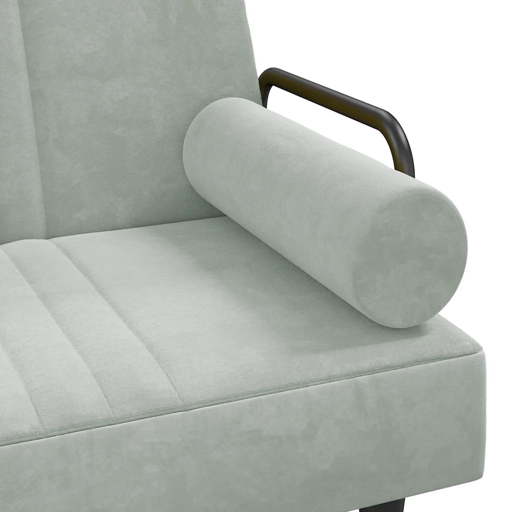 Divano letto | Sof¨¤ letto | Letto singolo con Braccioli Grigio Chiaro in Velluto