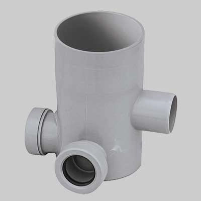 POZZETTO GRIGIO ALTO 3 VIE DM 100  H 170 Ø 40 Usc. Ø 50     MADE IN ITALY
