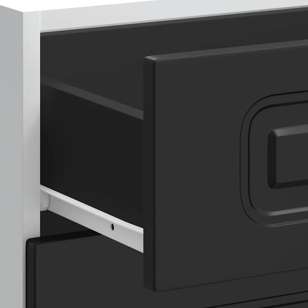 Pensile da cucina | Mobiletto da cucina "Kalmar" Nero in legno ingegnerizzato