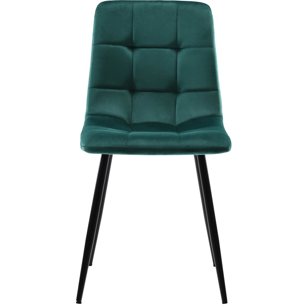 Set tavolo da pranzo rettangolare 117x68 cm con 4 sedie in velluto verde