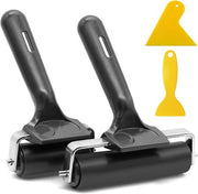 Set di 2 Roller in Gomma - Roller per Linoleum e Blocco - Gomma Dura - con 2 Lame Scrape