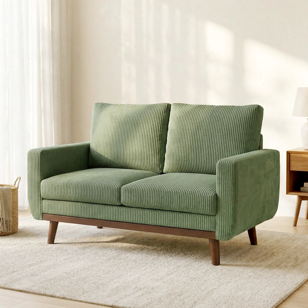 Divano 2 Posti ¨C zephmum ¨C Tessuto Verde 134 cm