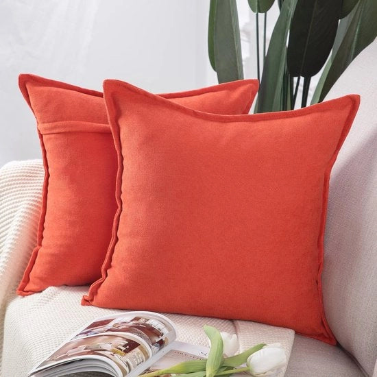 Set di 2 Cuscini di Chenille 50x50 cm - Comodi e Stilizzati per Divano e Camera da Letto