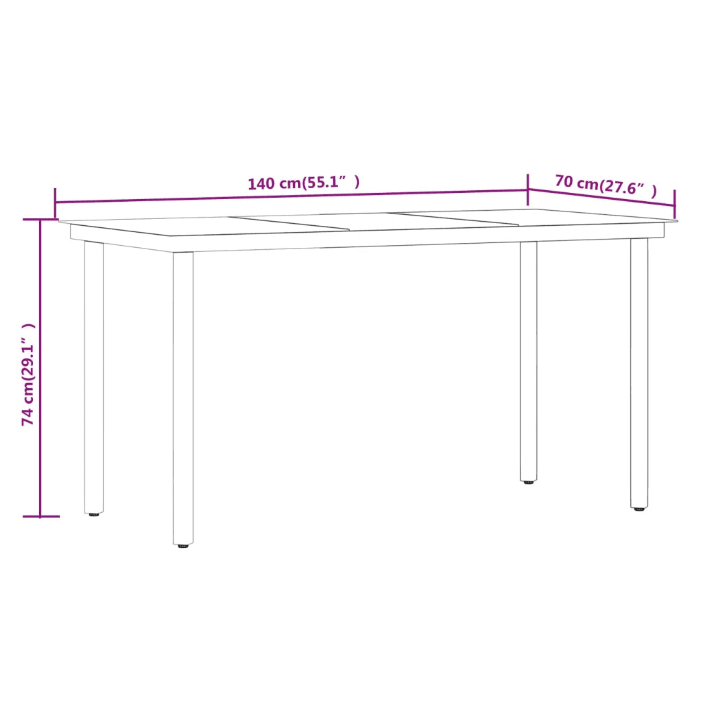 Set Mobili da Pranzo per Giardino 5 pz | Set Salotto da Giardino Nero