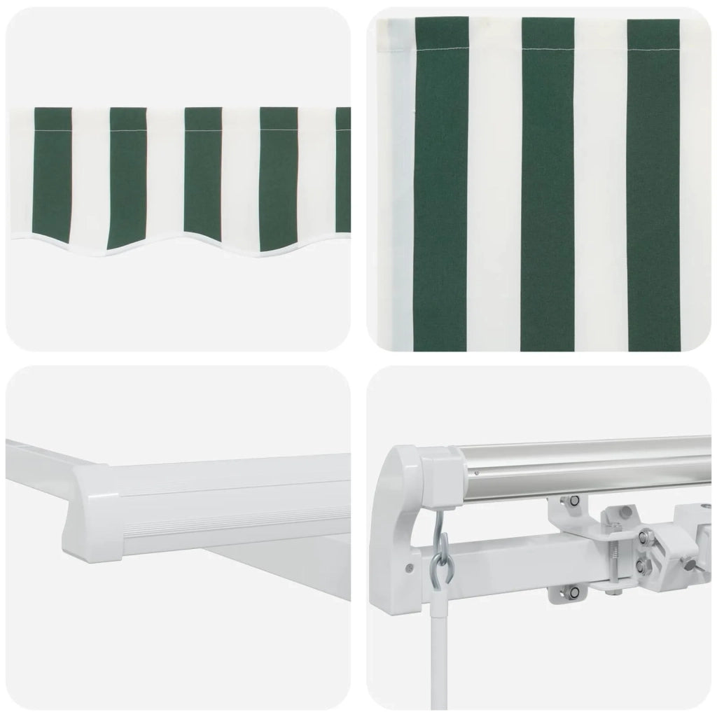 Tenda Retrattile Verde e Bianco 400 × 300 cm 3330719