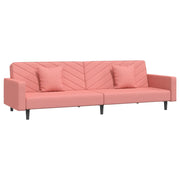 Divano letto | Sof¨¤ letto | Letto singolo a 2 Posti con 2 Cuscini Rosa in Velluto