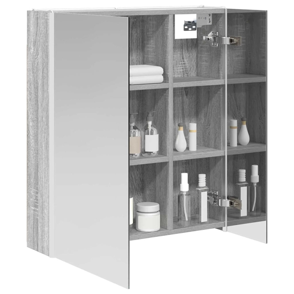 Mobiletto per specchio da Bagno | Armadio da bagno Grigio Sonoma