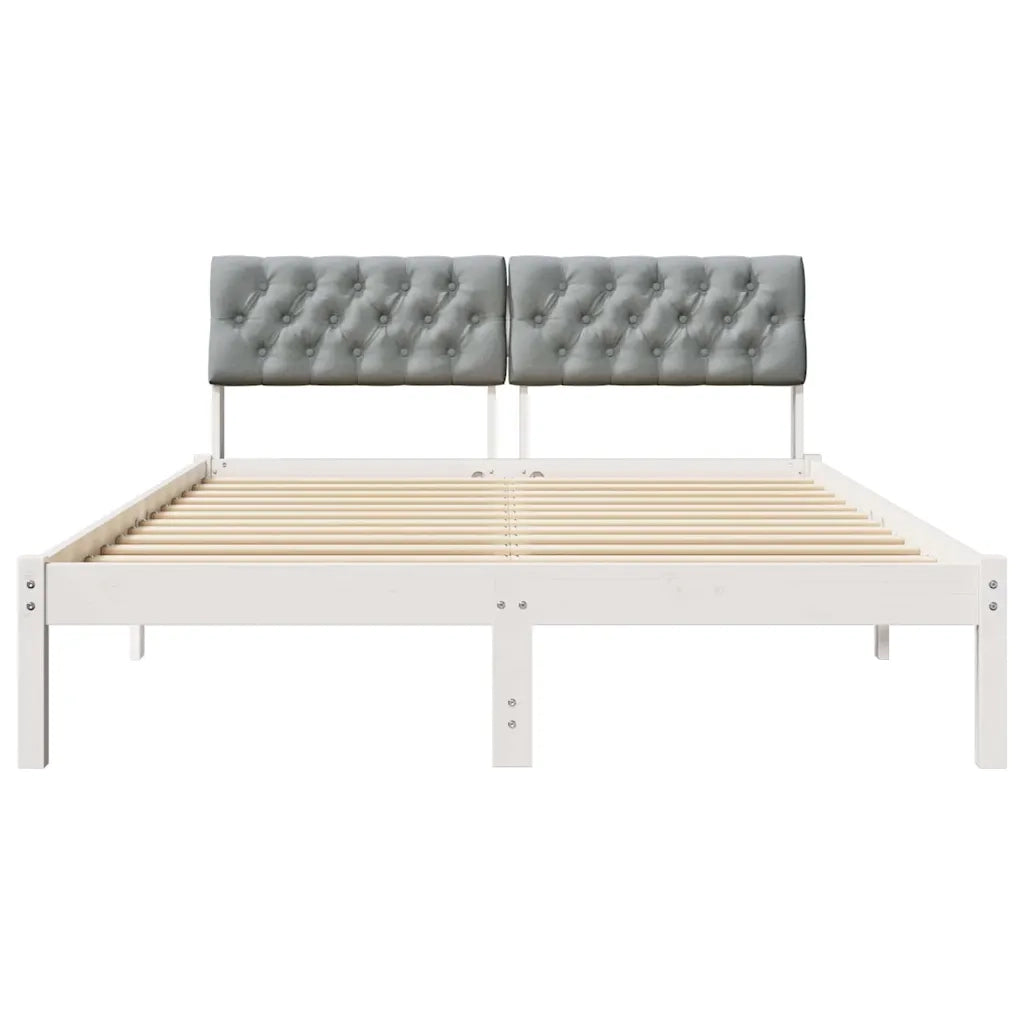 Struttura del Letto Bianco e grigio chiaro 140 x 190 cm 878618