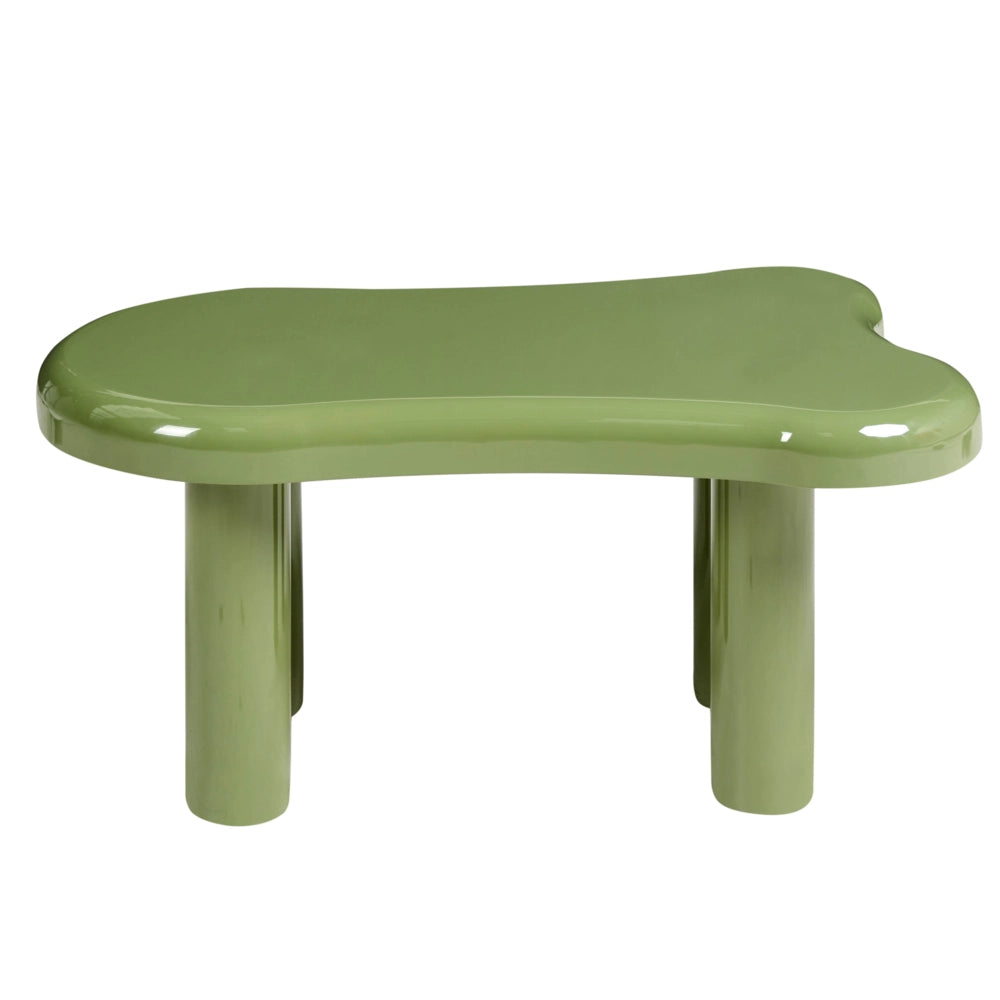Tavolino da caffè Verde Gambe in PVC 100 x 70 x 40 cm MDF Piano ovale Forma Soggiorno Moderno Minimalista