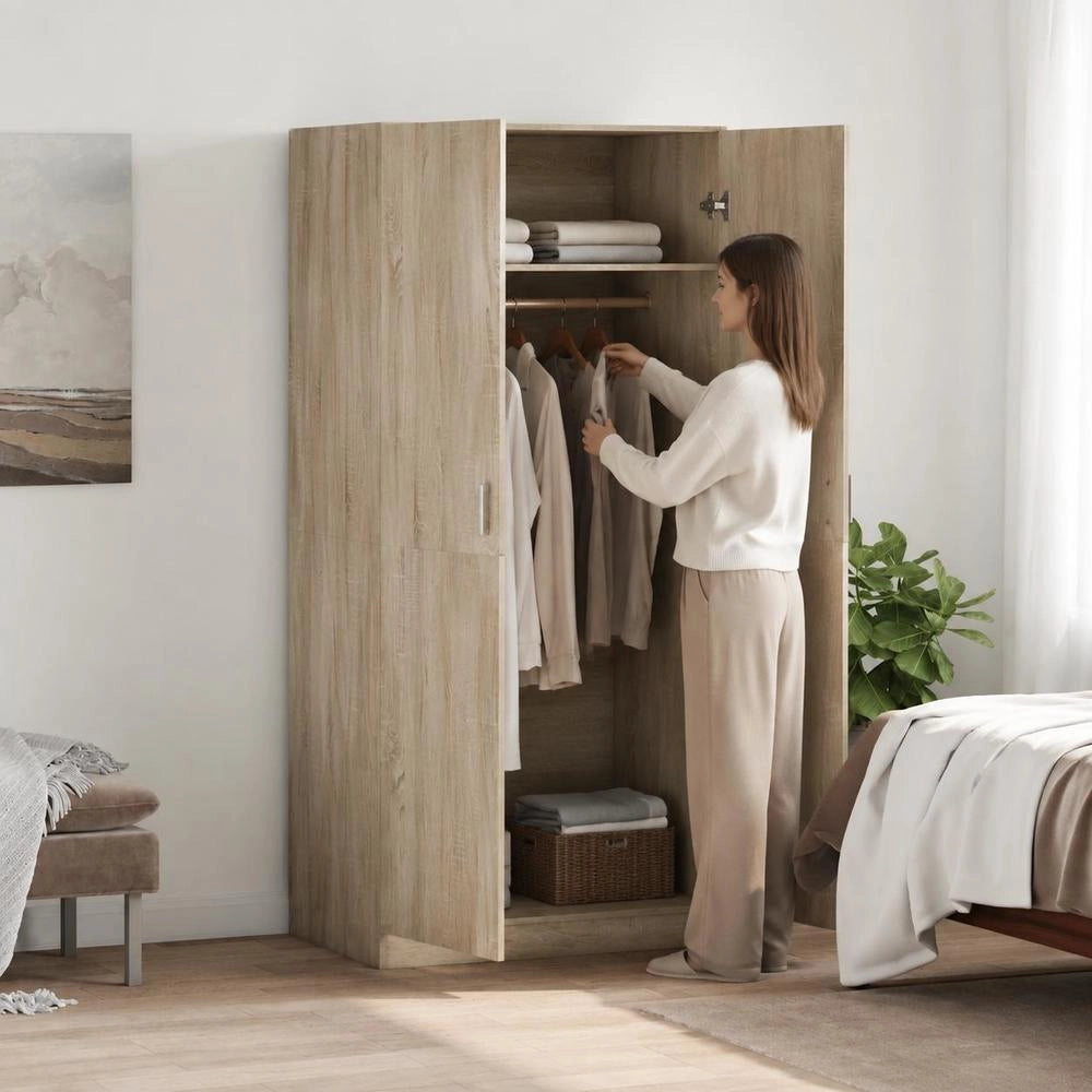 Wardrobe Sonoma Oak 80x52x180 Cm Wood-based Material