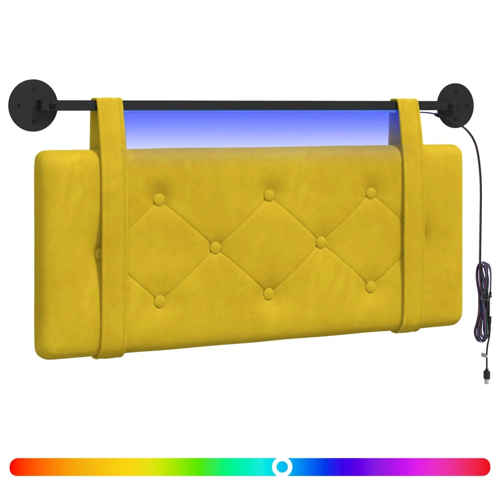 Testiera sospesa Con luce LED Giallo Velluto 3424117