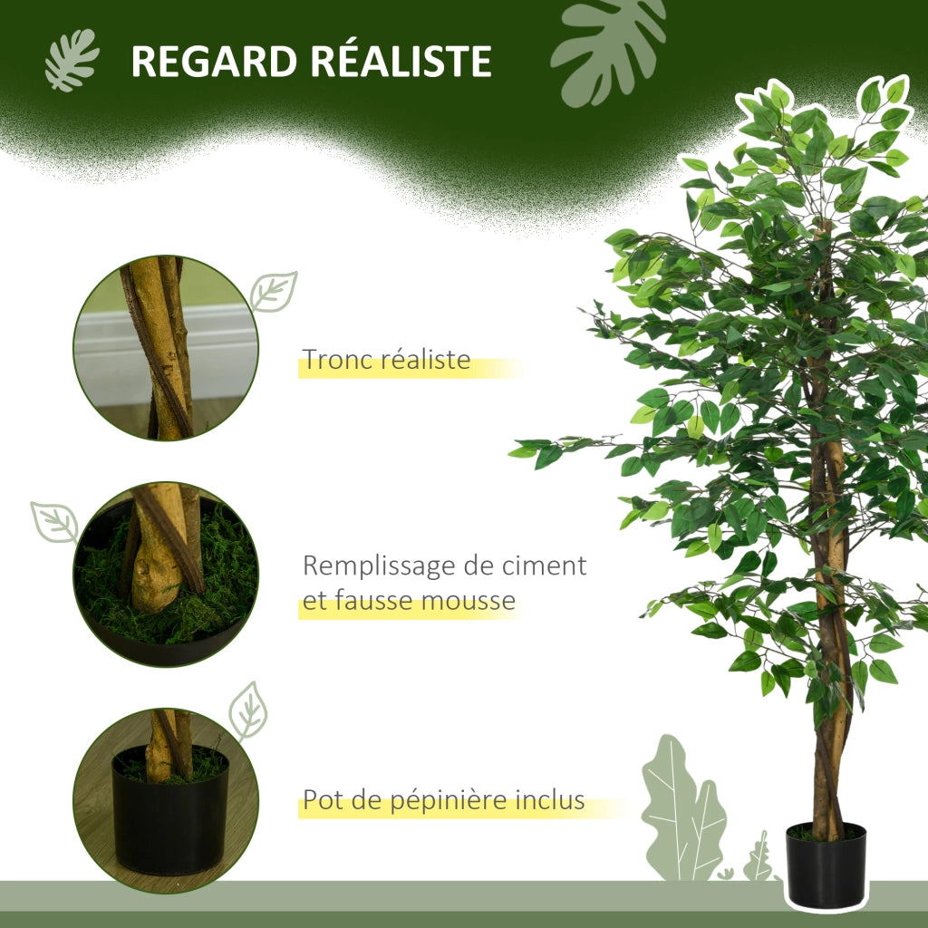 Pianta artificiale ficus ¨C Minimal ¨C 150 cm verde