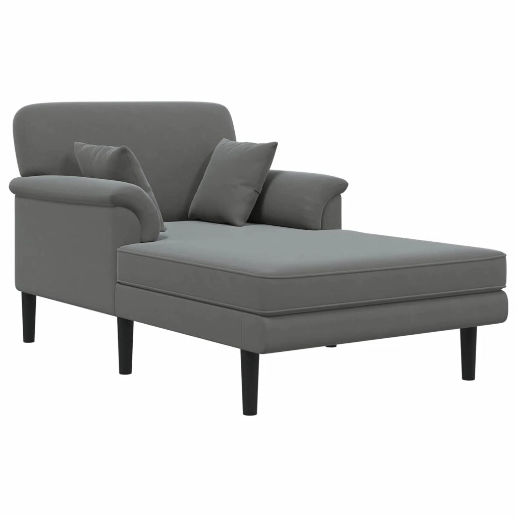Chaise longue Grigio Scuro Velluto 42048041