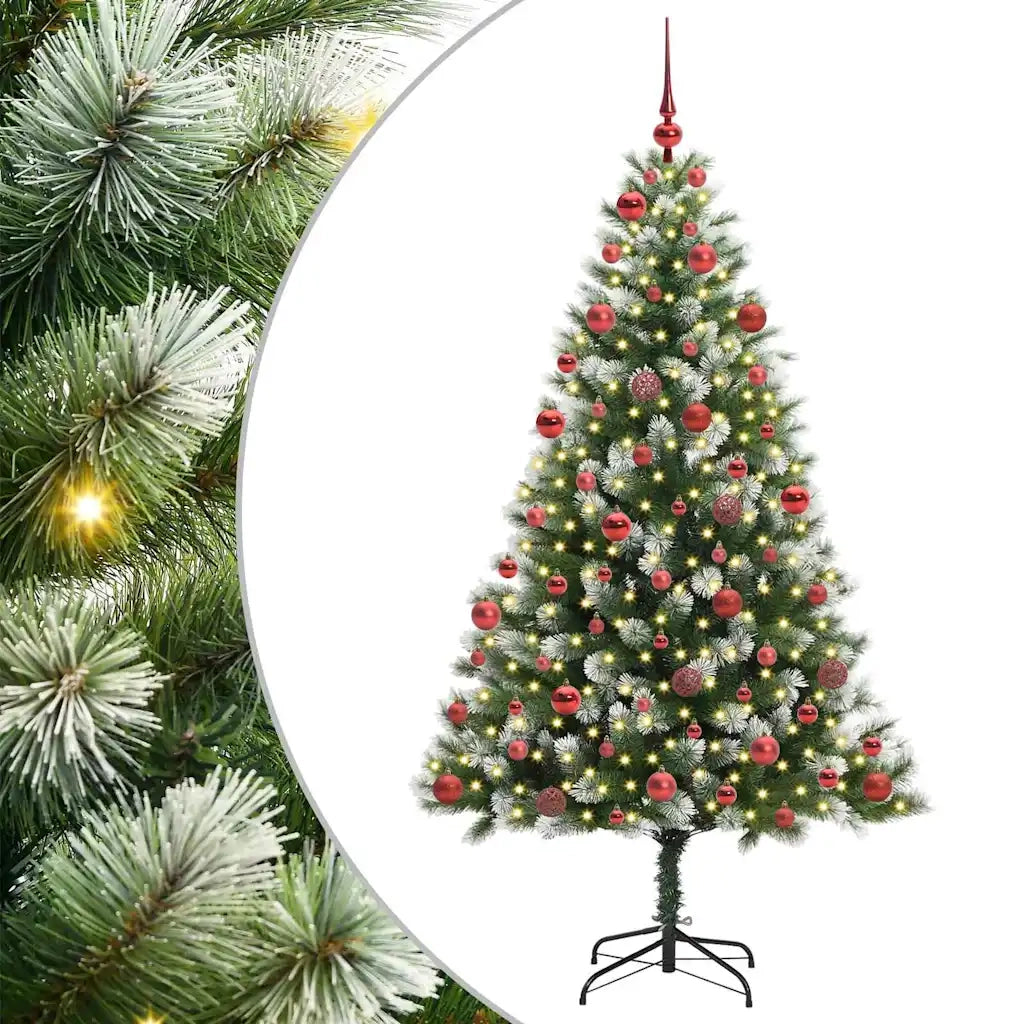 Albero di Natale artificiale a cerniera con neve fioccata
