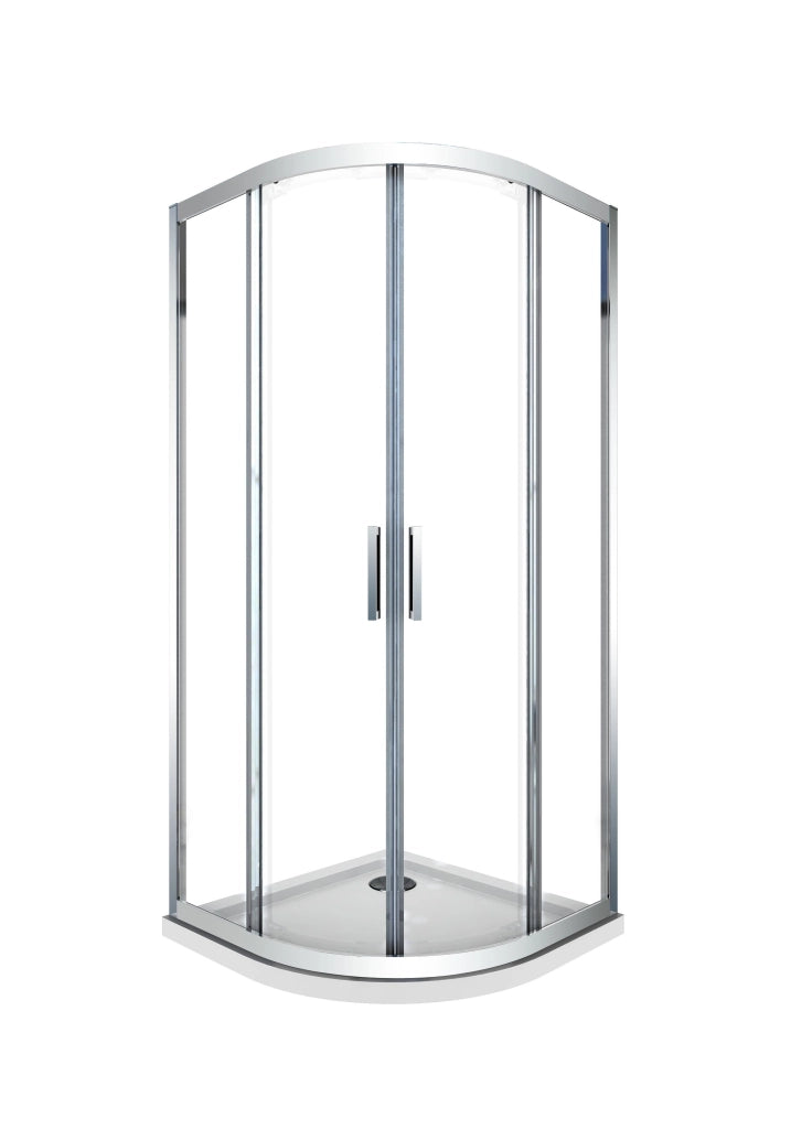 Box doccia 6 mm angolare curvo semicircolare profilo cromo reversibile H.190 80x80