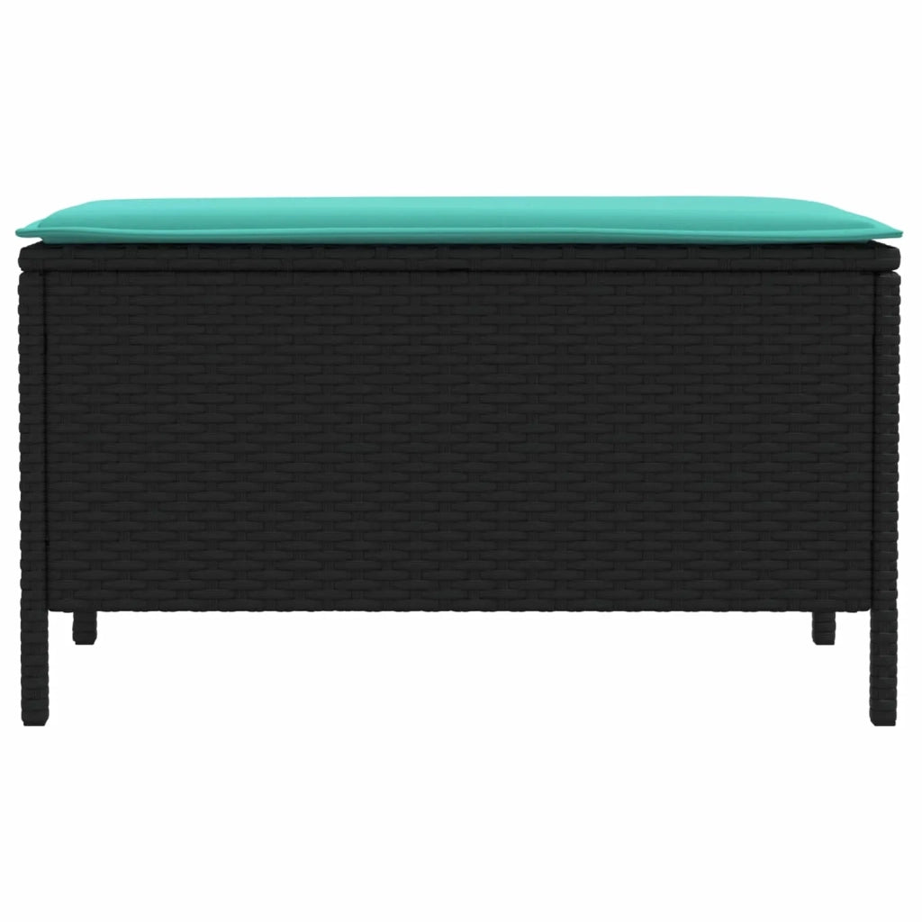 Poggiapiedi da Giardino Nero e Turchese 80 x 38 x 42 cm 42025403