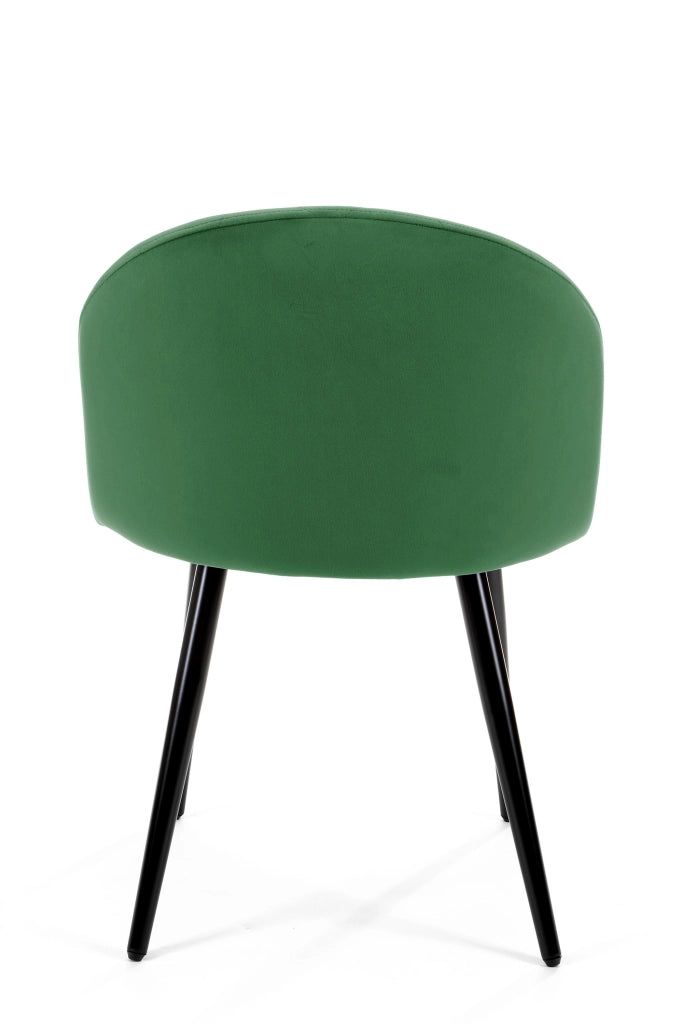 Set di 4 Sedie da Pranzo in Velluto SJ.077 Verde Bottiglia