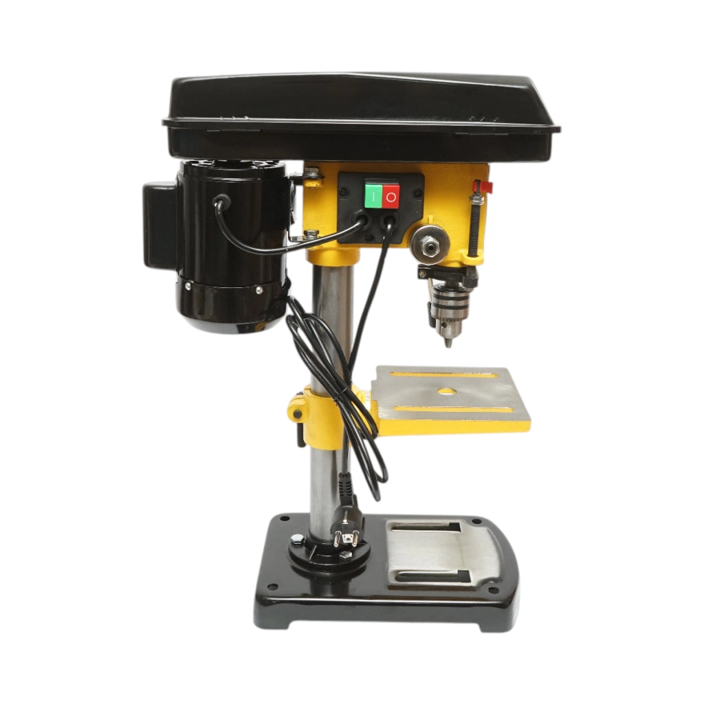 Trapano a colonna Crownman da 350 W, 220 V, 5 velocità da 620 a 2620 giri/min, mandrino da 13 mm