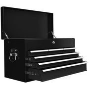 Cassetta per Attrezzi 6 Cassetti con Serratura 60x26x34 cm in Acciaio Nero