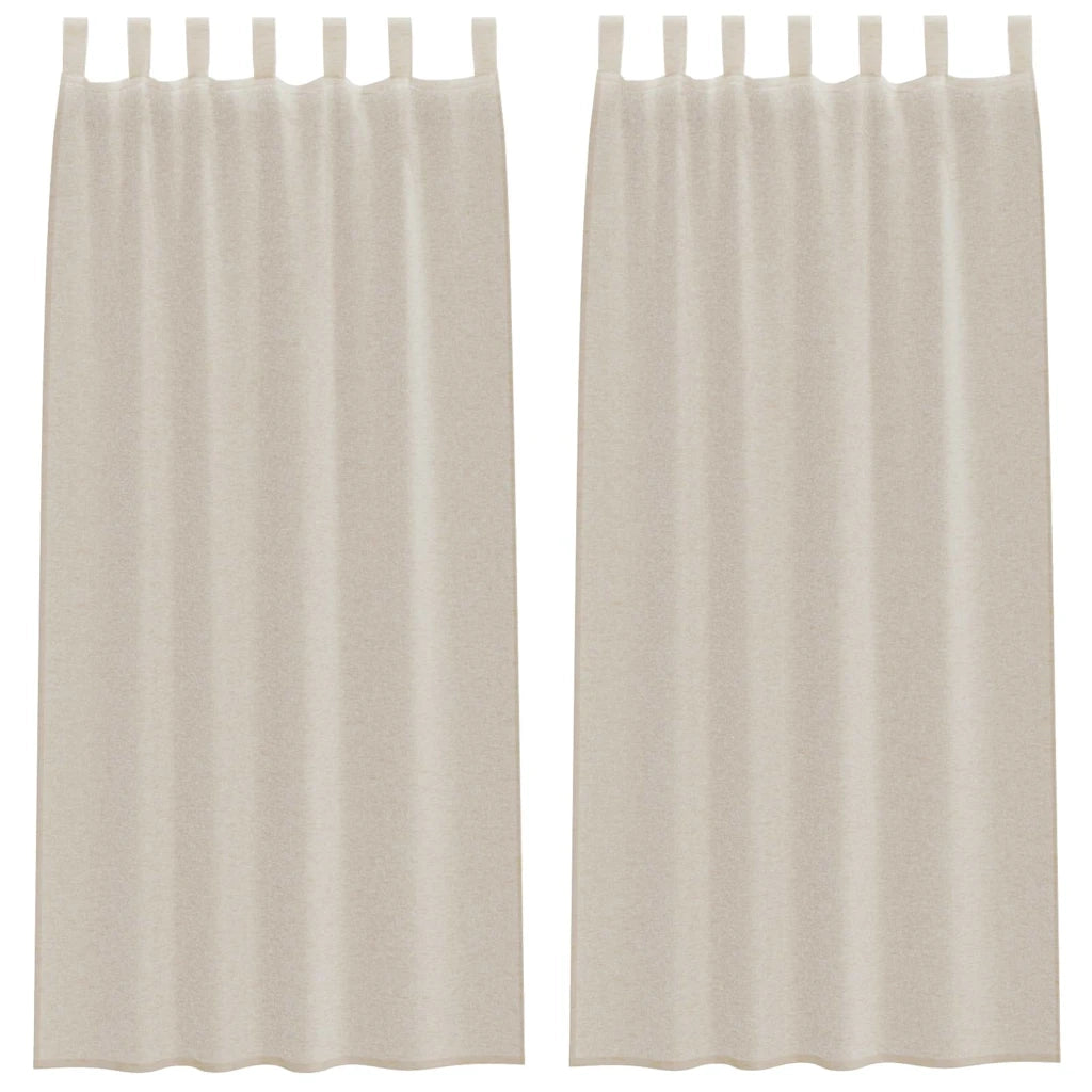 Tenda in Velo con tende 2 pcs Sabbia 260 x 140 cm Poliestere 4108046