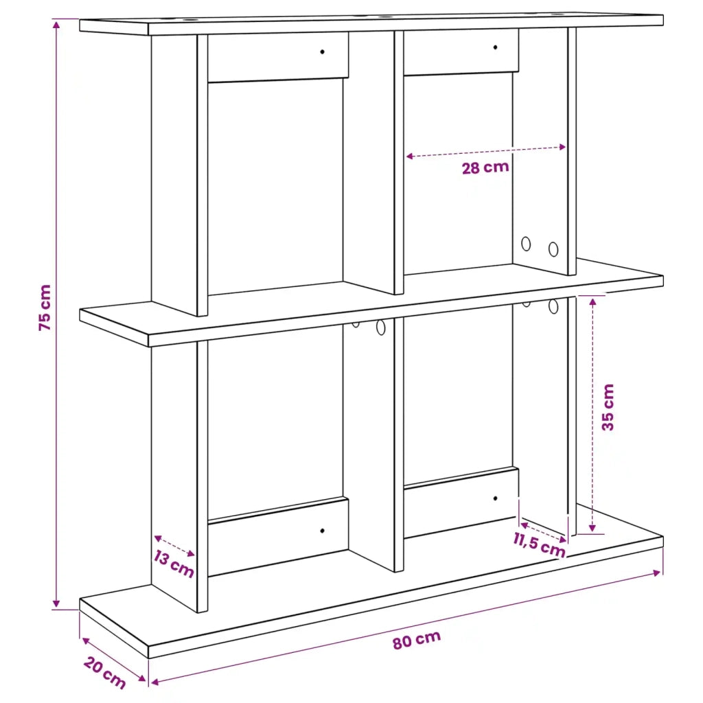 Scaffale da parete A parete Marrone 80 x 20 x 75 cm 8012078