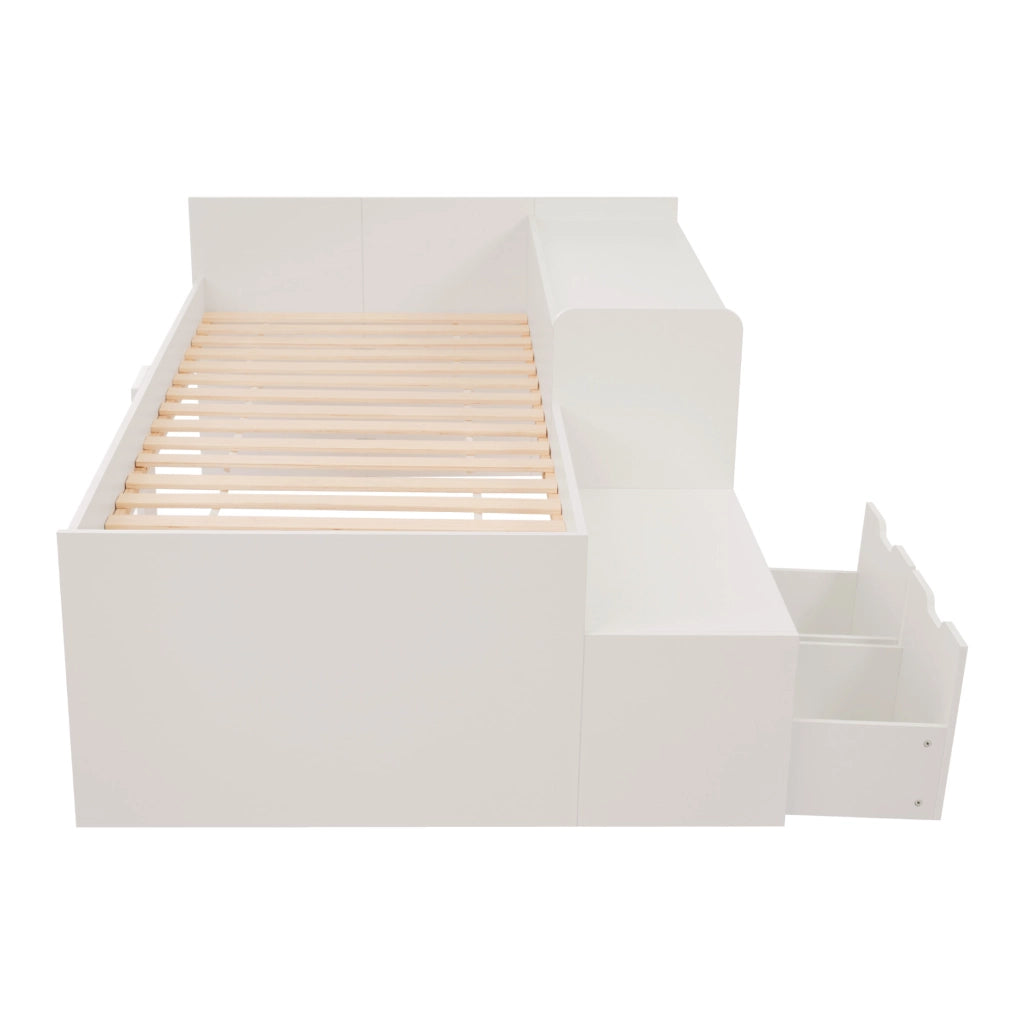 Letto per bambini con scrivania bianco 90x200 cm