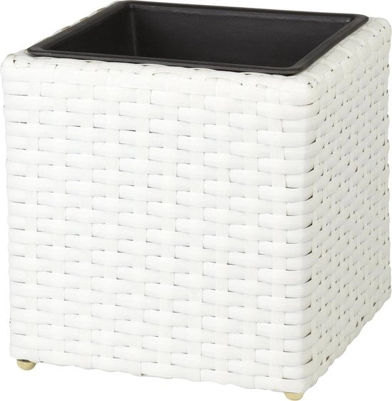 Piantina in plastica - 28 x 28 x 28 cm - Bianco - Impermeabile - Resistente alle intemperie