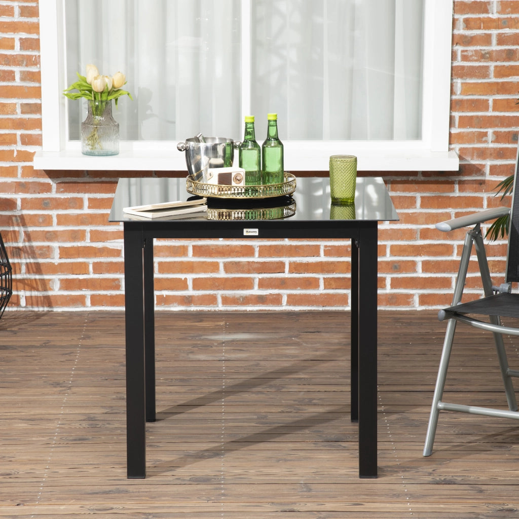 Tavolo da giardino ¨C Minimal ¨C 80x80x74 cm, nero, polyrattan