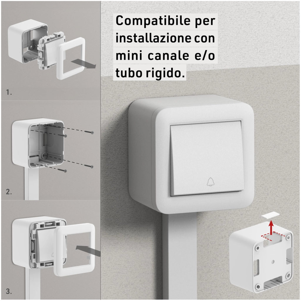 CONTENITORE 'FIXA' pulsante 10A con campanello - ELECTRALINE
