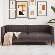 Divano a 3 Posti-Sofa 3 Posti Marrone Scuro in Tessuto
