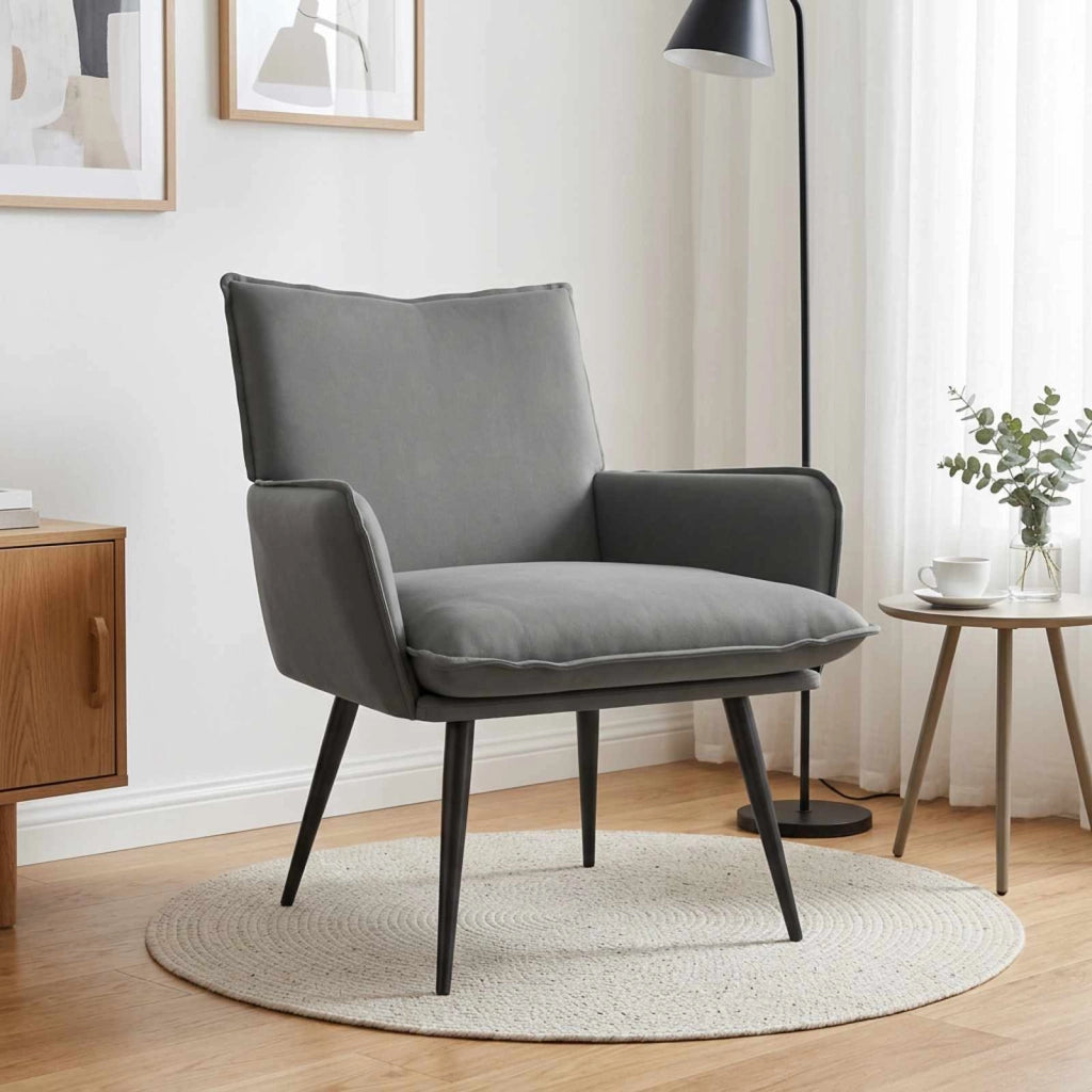 Poltrona Grigio Scuro Velluto 42047724