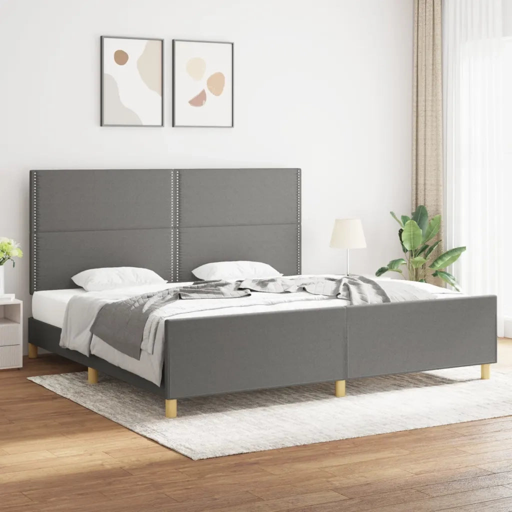 Giroletto senza Materasso Grigio Scuro 200x200 cm Tessuto 3125001