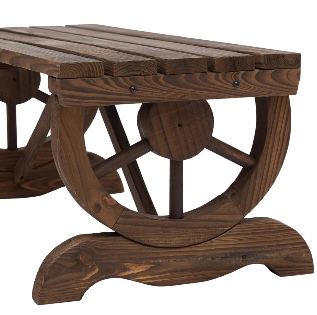 Panca da giardino rustica in legno 98 x 50 x 39,5 cm