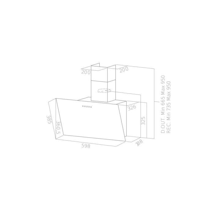 Cappa decorativa nera CONTINENTAL EDISON CEHD6065B - L60 cm