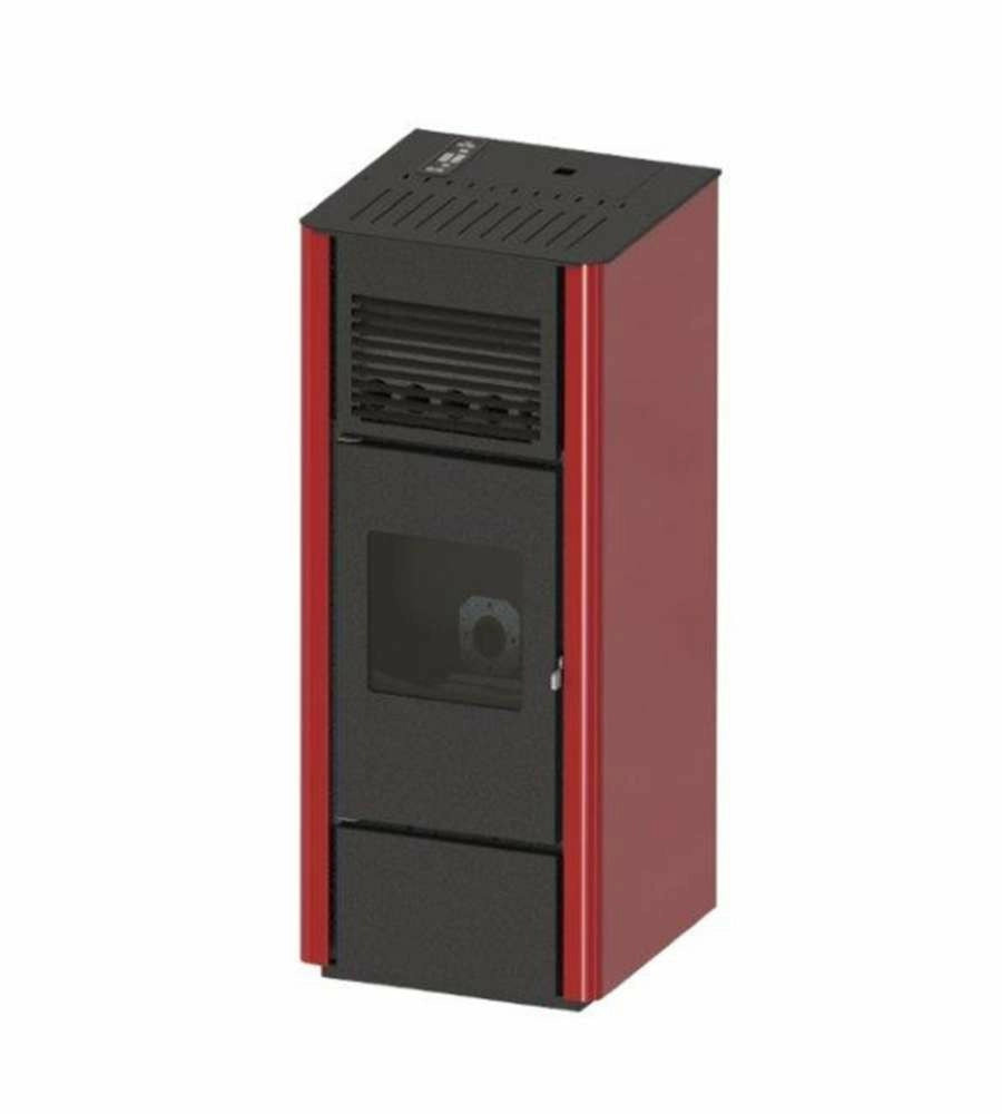 STUFA PELLET 14KW AGATA ROSSA DOPPIA CANAL. - EVA CALOR