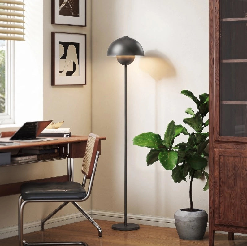 Lampada da terra 30x30x155 cm in metallo grigio con interruttore a pedale –