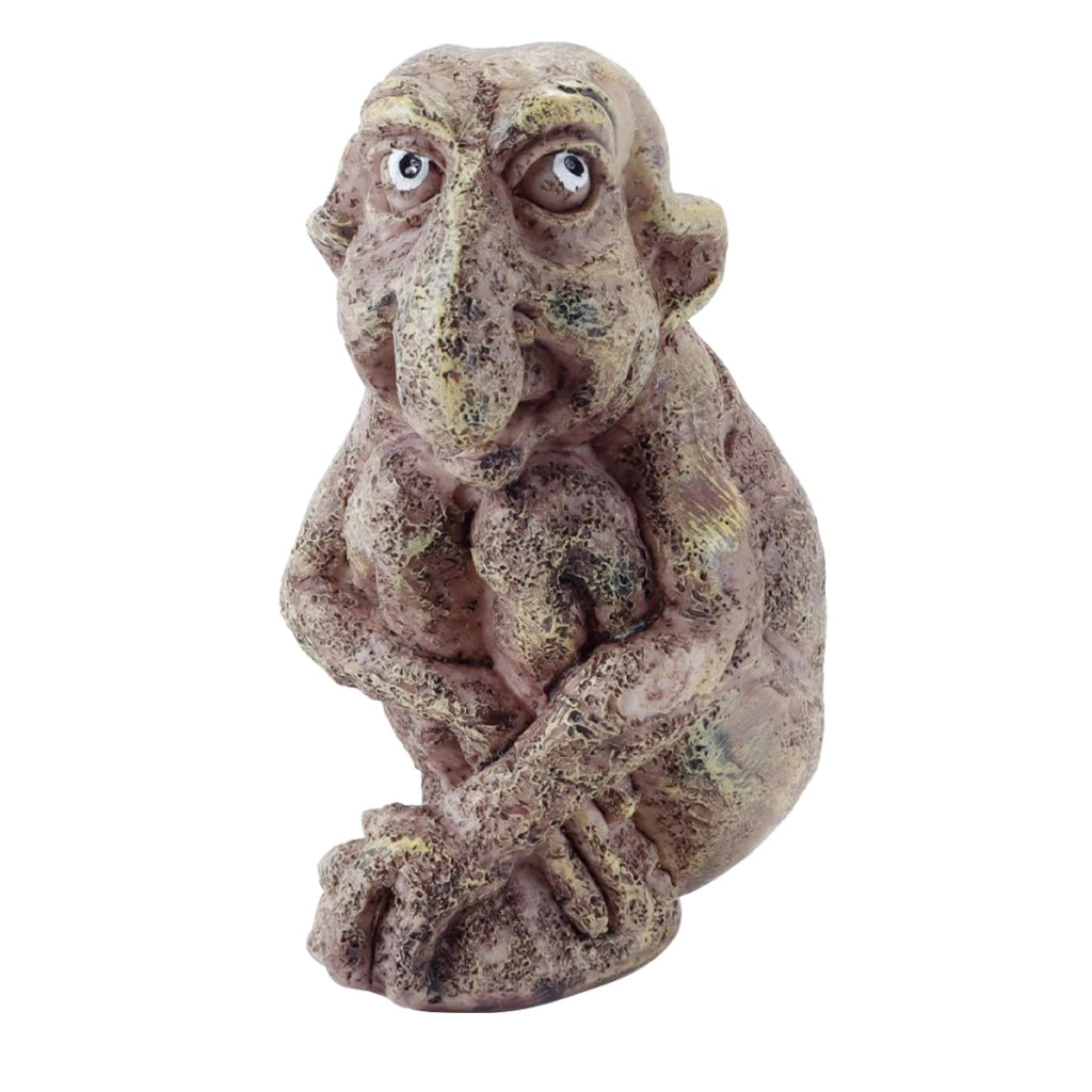 Statua in resina Gargoyle gotico, guardiano in agguato con ginocchia intrecciate, decorazione per esterni, scultura esotica, ornamento fatto a mano