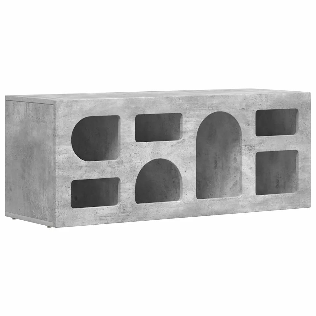 Mobile TV-Credenza TV-Console TV Grigio cemento 100 x 35 x 40 cm Legno multistrato