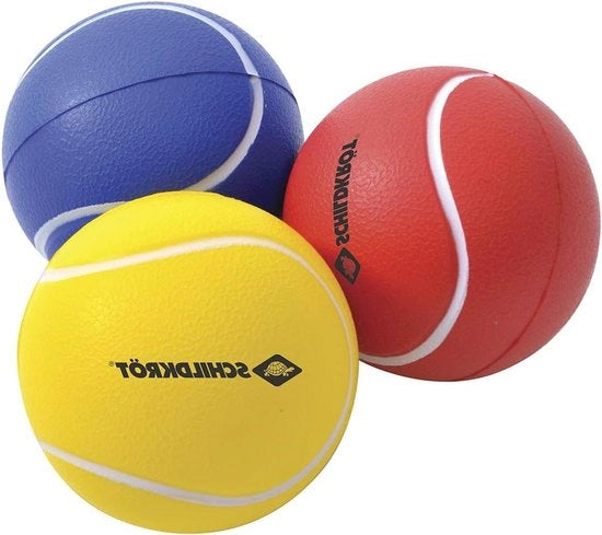 Set di palline morbide da 3 (giallo rosso blu) Ø 7 cm schiuma PU morbida buona elasticità per beach volley etc.