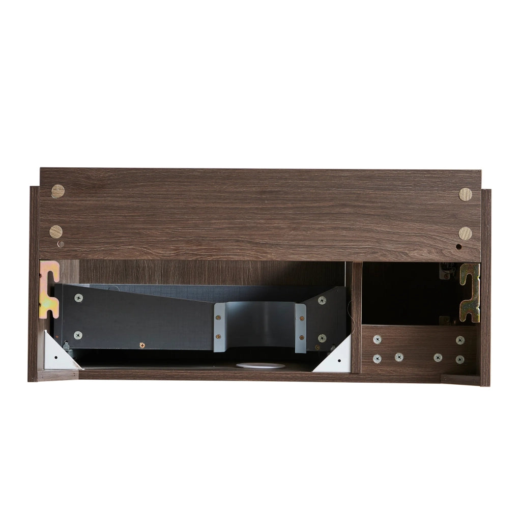 Mobile bagno sospeso 76 cm, legno compensato preassemblato, finitura legno espresso. Escluso lavabo, rubinetto e accessori scarico
