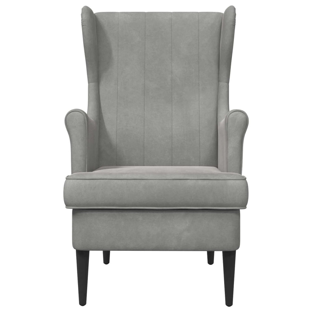 Poltrona Grigio Chiaro Velluto 42029937