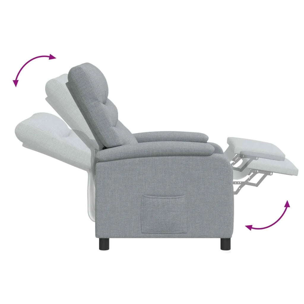 Poltrona Massaggiante Grigio Chiaro Tessuto 42034909