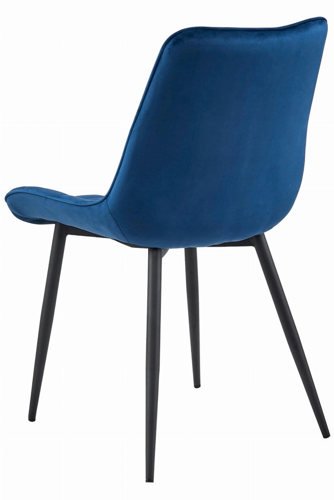 Sedia VALORA BERA - Velluto blu navy con gambe nere x 4