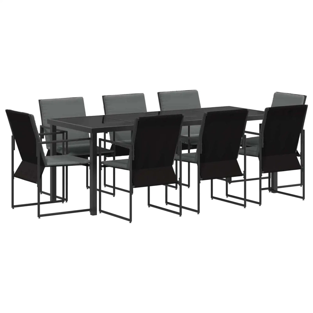Set da Pranzo per Giardino 9 pz Nero e antracite 3448906