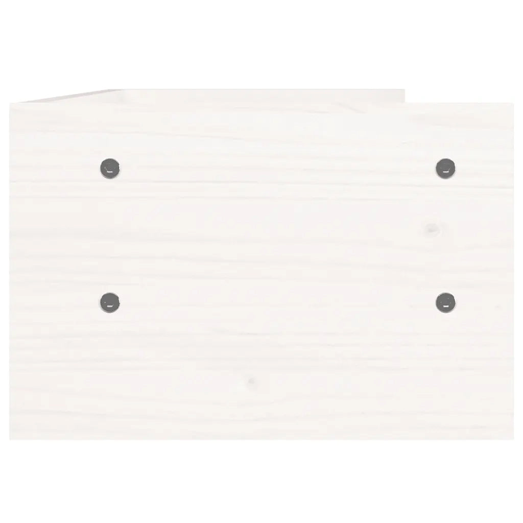 Supporto per Monitor Bianco 50x24x16 cm Legno Massello di Pino 813985